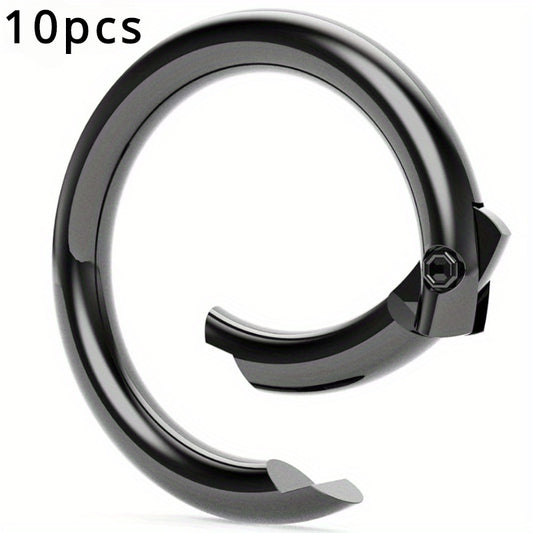 10pcs Stainless Steel Round Clip Buckle O Ring Buckle DIY Bag Purse Accessories