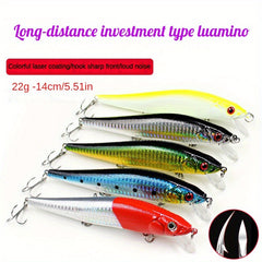 22g Long Casting Minnow Lure Sea Bass Fishing Bait Hard Bait With Sharp Hooks