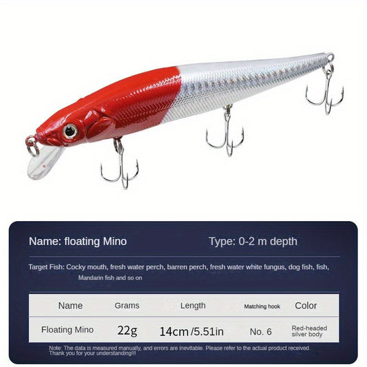 22g Long Casting Minnow Lure Sea Bass Fishing Bait Hard Bait With Sharp Hooks