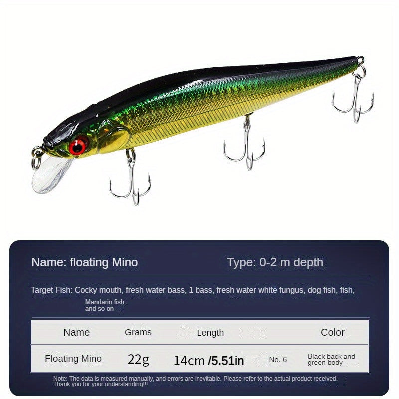 22g Long Casting Minnow Lure Sea Bass Fishing Bait Hard Bait With Sharp Hooks
