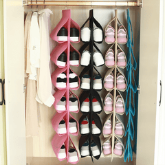 Hanging Double-side Shoe Storage Bag with Grids Durable Shoe Storage Pockets