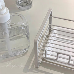 Kitchen Sponge Rack Storage Artifact Iron Craft Drain Rack With Tray