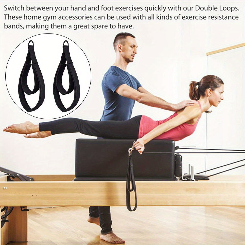 Comfort Double Loop Pilates Straps D ring Yoga Handle Rope