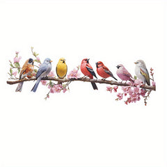 Branch Parrot Bird Decoration Wall Stickers Self Adhesive