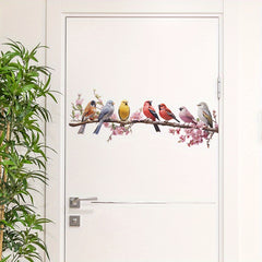 Branch Parrot Bird Decoration Wall Stickers Self Adhesive