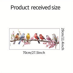 Branch Parrot Bird Decoration Wall Stickers Self Adhesive