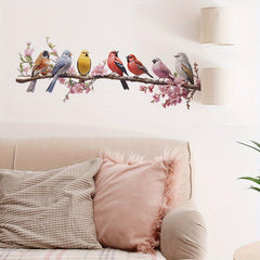 Branch Parrot Bird Decoration Wall Stickers Self Adhesive