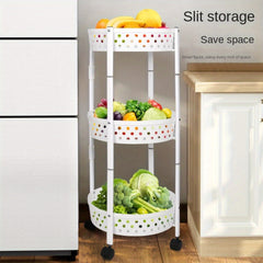 3 Layer Collapsible Kitchen Rotating Trolley Storage Rack
