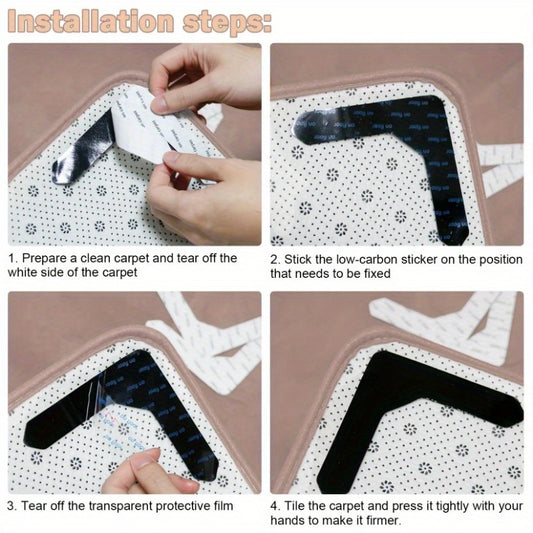 8pcs Self Adhesive Fastener Stickers Hook Loop for Bed Sofa Mat Carpet