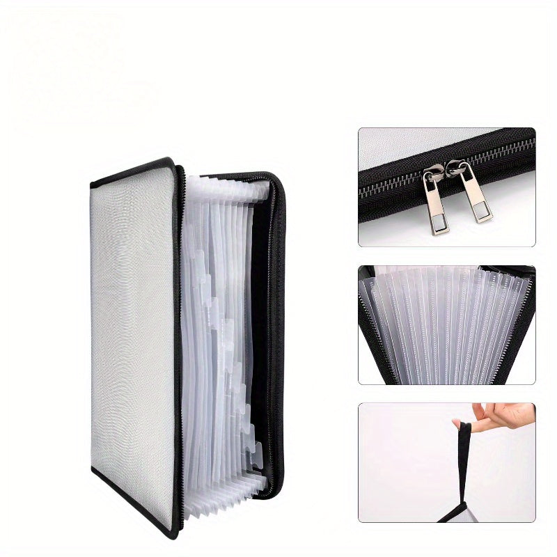 Fireproof File Bag 12 Slot Layer Holder with Handle