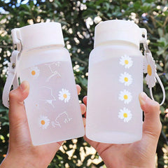 Daisy Pattern Plastic Frosted Water Cup 500ML Assorted Varieties
