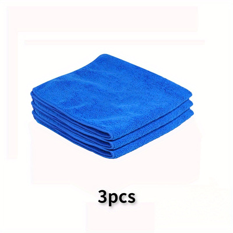 3pcs Microfiber Car Cleaning Towels Soft Drying Cloth Hemming Water Suction Rags
