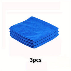 3pcs Microfiber Car Cleaning Towels Soft Drying Cloth Hemming Water Suction Rags