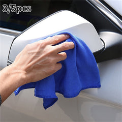 3pcs Microfiber Car Cleaning Towels Soft Drying Cloth Hemming Water Suction Rags