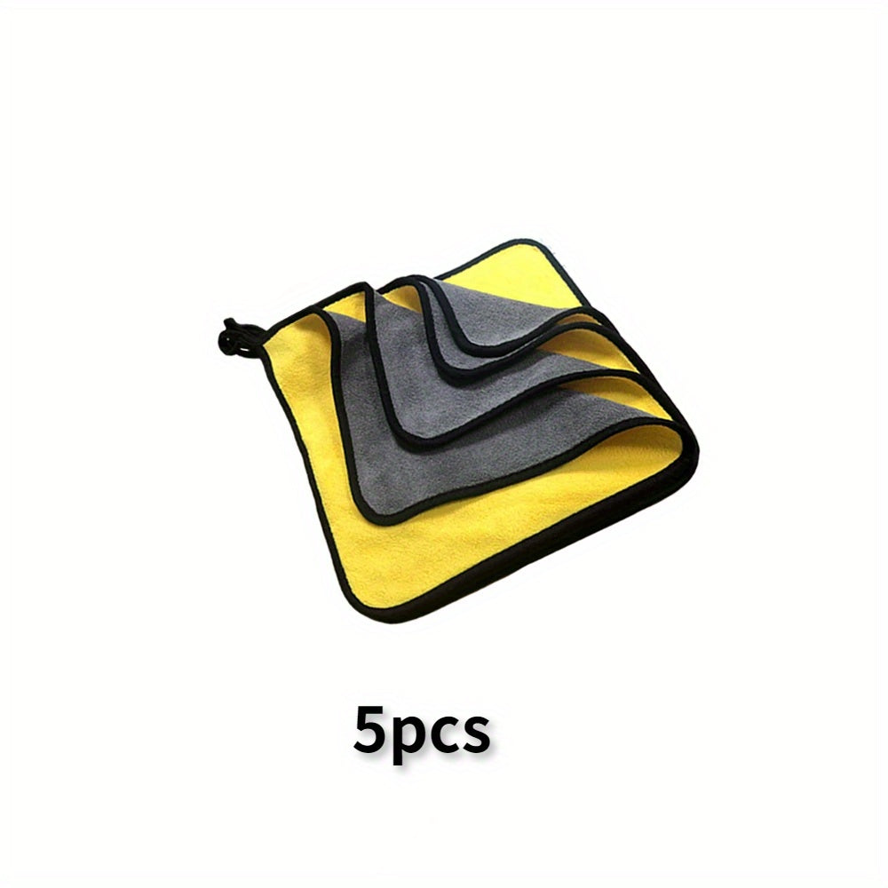 5 Pcs Car Cleaning Towels, Non-Shedding & Non-Marking, Absorbent Cloth