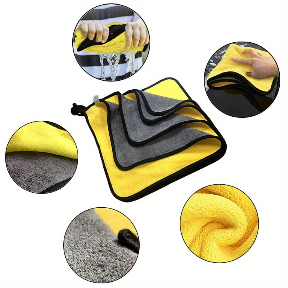 5 Pcs Car Cleaning Towels, Non-Shedding & Non-Marking, Absorbent Cloth