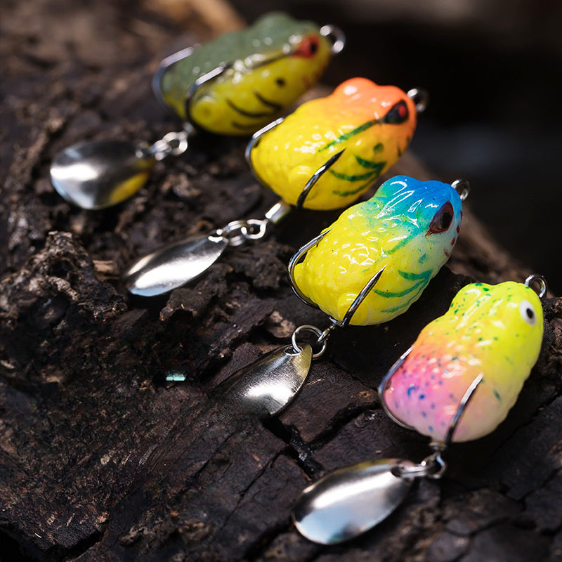 2 3g Bionic Frog Bait Blade Double Hook Artificial Fishing Lure