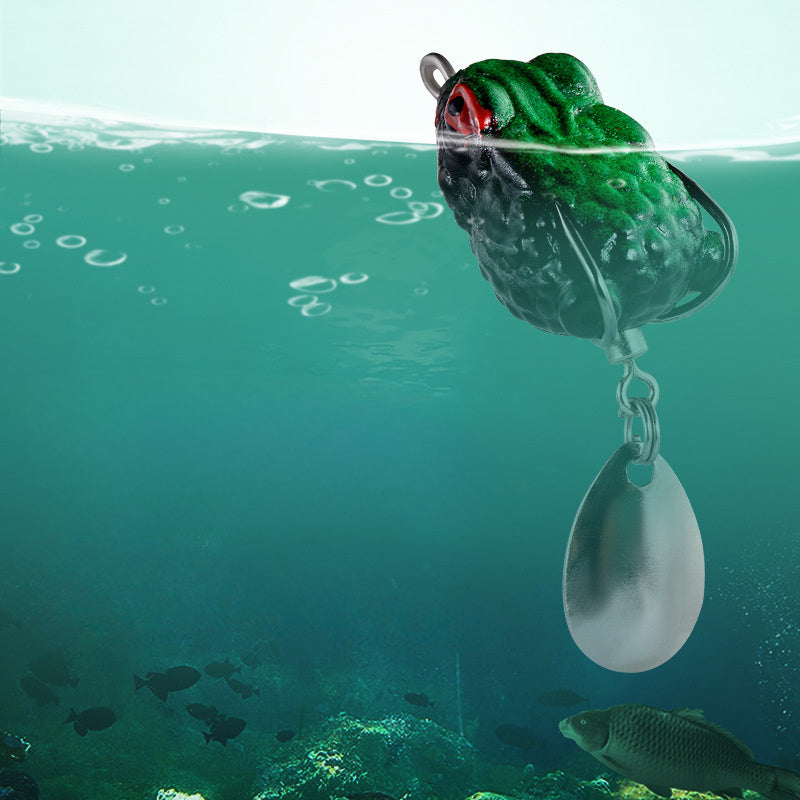 2 3g Bionic Frog Bait Blade Double Hook Artificial Fishing Lure