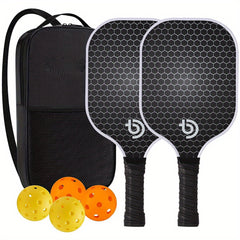 2pcs Pickleball Paddles Lightweight Rackets, 4 Balls, 1 Pickleball Bag