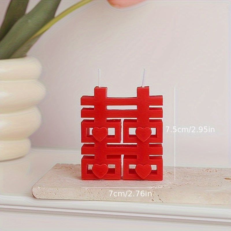 1pc Double Happiness Scented Candles for Wedding Home Decor