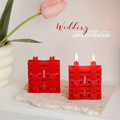 1pc Double Happiness Scented Candles for Wedding Home Decor