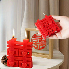 1pc Double Happiness Scented Candles for Wedding Home Decor