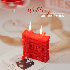 1pc Double Happiness Scented Candles for Wedding Home Decor