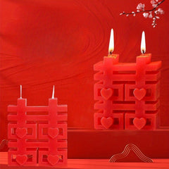 1pc Double Happiness Scented Candles for Wedding Home Decor