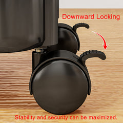 3-Layer Stroller Shelf Casters Armrest Floor Mounted Toilet Storage Rack