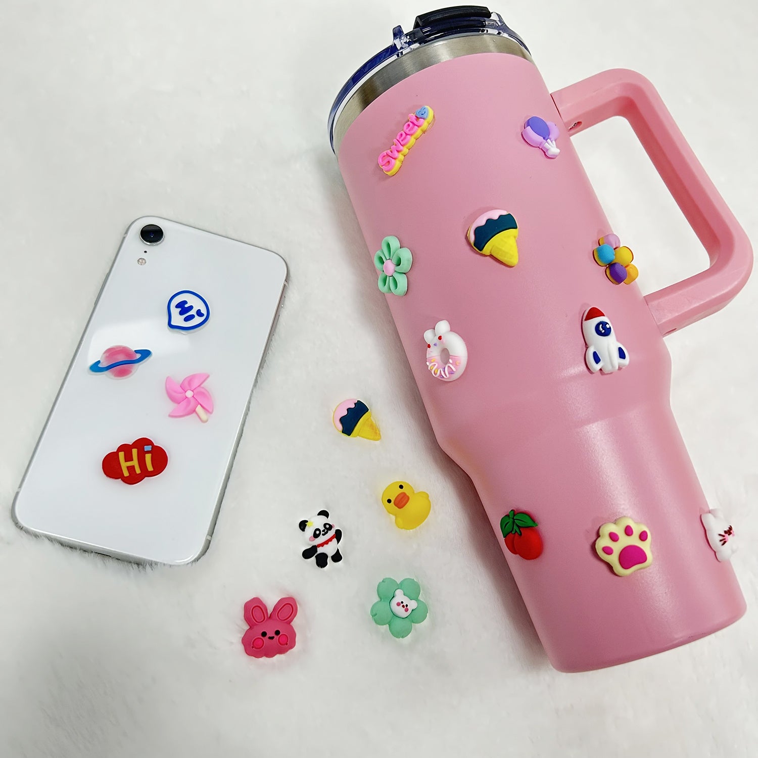 3D Soft Rubber Stickers DIY Cartoon Stickers Water Bottle Phone Case Decor