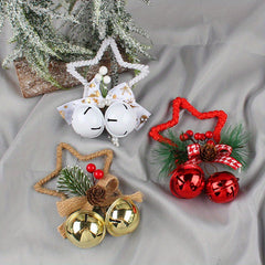 Star Bell Pendant Christmas Tree Hanging Accessories Diy Tree Hanging Bow