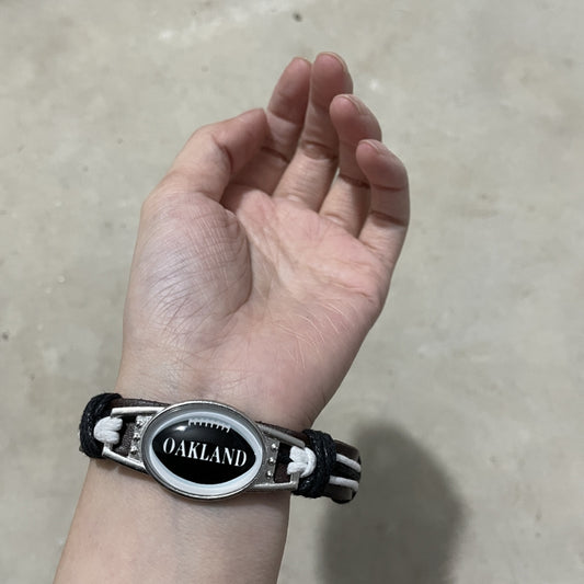 Football Team PU Leather Woven Bracelet