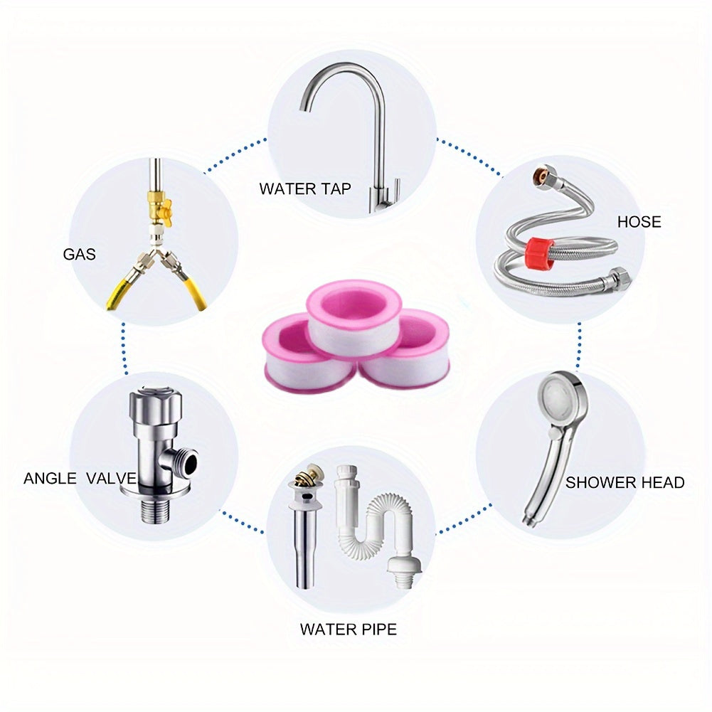 6pcs PTFE Water Pipe Tape Sealing Tape Fitting Thread Seal Tape