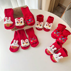 Winter Baby Warm Socks Thick Red Year Festive Socks