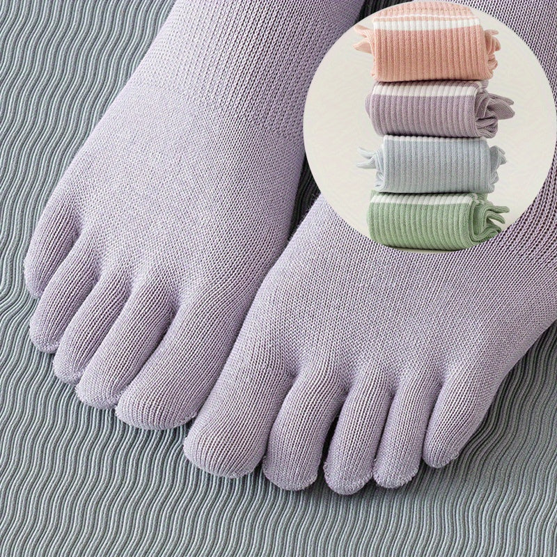 Striped Yoga Socks Breathable With Grips In Pilates Ballet Barre