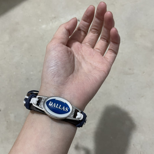 Football Team PU Leather Woven Bracelet