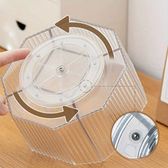 Desktop Transparent Rotating Pen Holder Large Capacity Stationery Storage Box