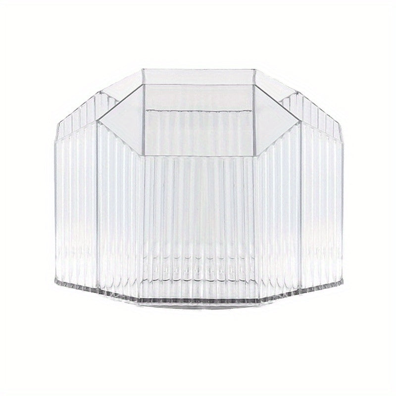 Desktop Transparent Rotating Pen Holder Large Capacity Stationery Storage Box