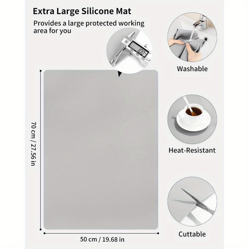 Large 70x50cm Non-Stick Silicone Craft Mat for Epoxy Resin Painting