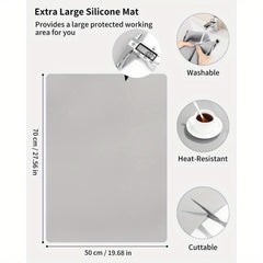 Large 70x50cm Non-Stick Silicone Craft Mat for Epoxy Resin Painting