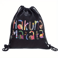 Digital Print Drawstring Bag for Travel and Commute