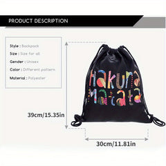Digital Print Drawstring Bag for Travel and Commute