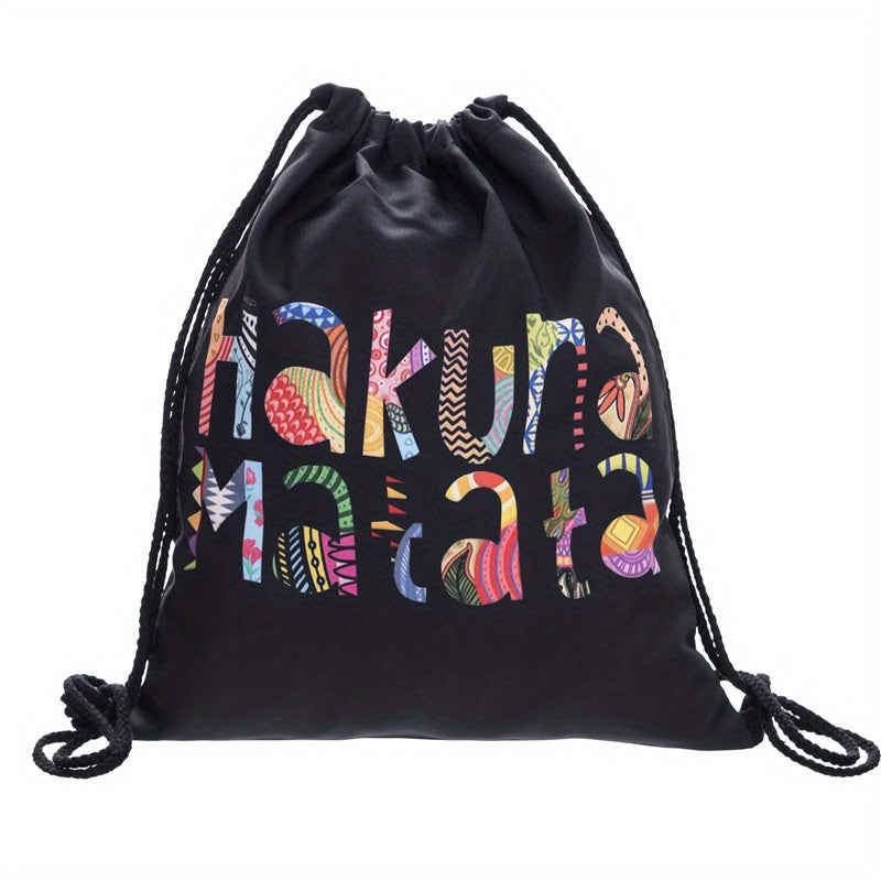 Digital Print Drawstring Bag for Travel and Commute