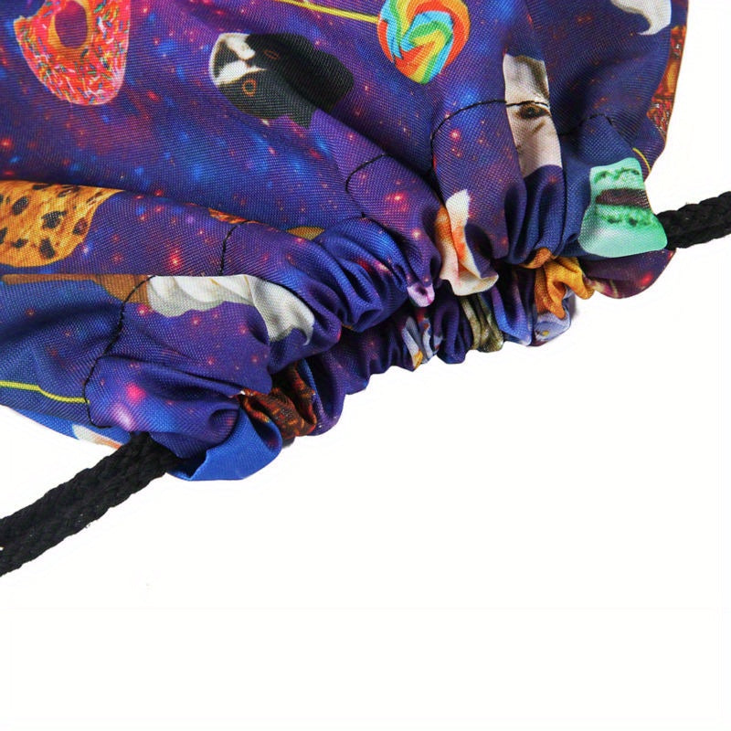 Digital Print Drawstring Bag for Travel and Commute