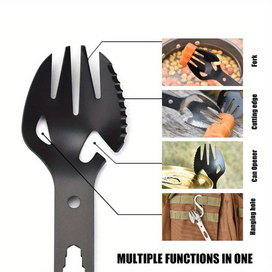 Outdoor Picnic Camping Tool Stainless Steel Tableware Fork Spoon Wrench