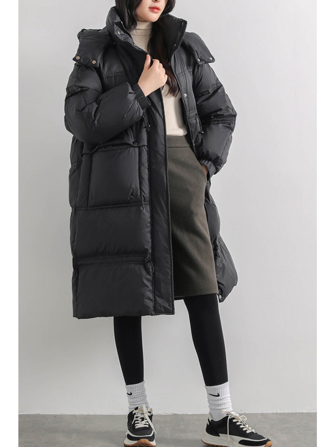 Long Puffer Coat Warm Winter Hooded Jacket Women's Clothing