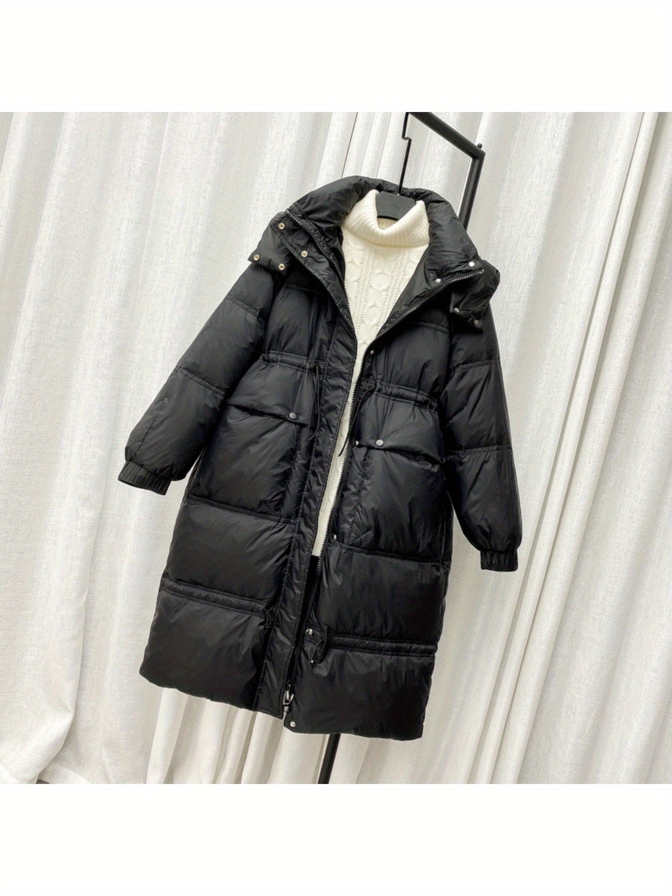 Long Puffer Coat Warm Winter Hooded Jacket Women's Clothing