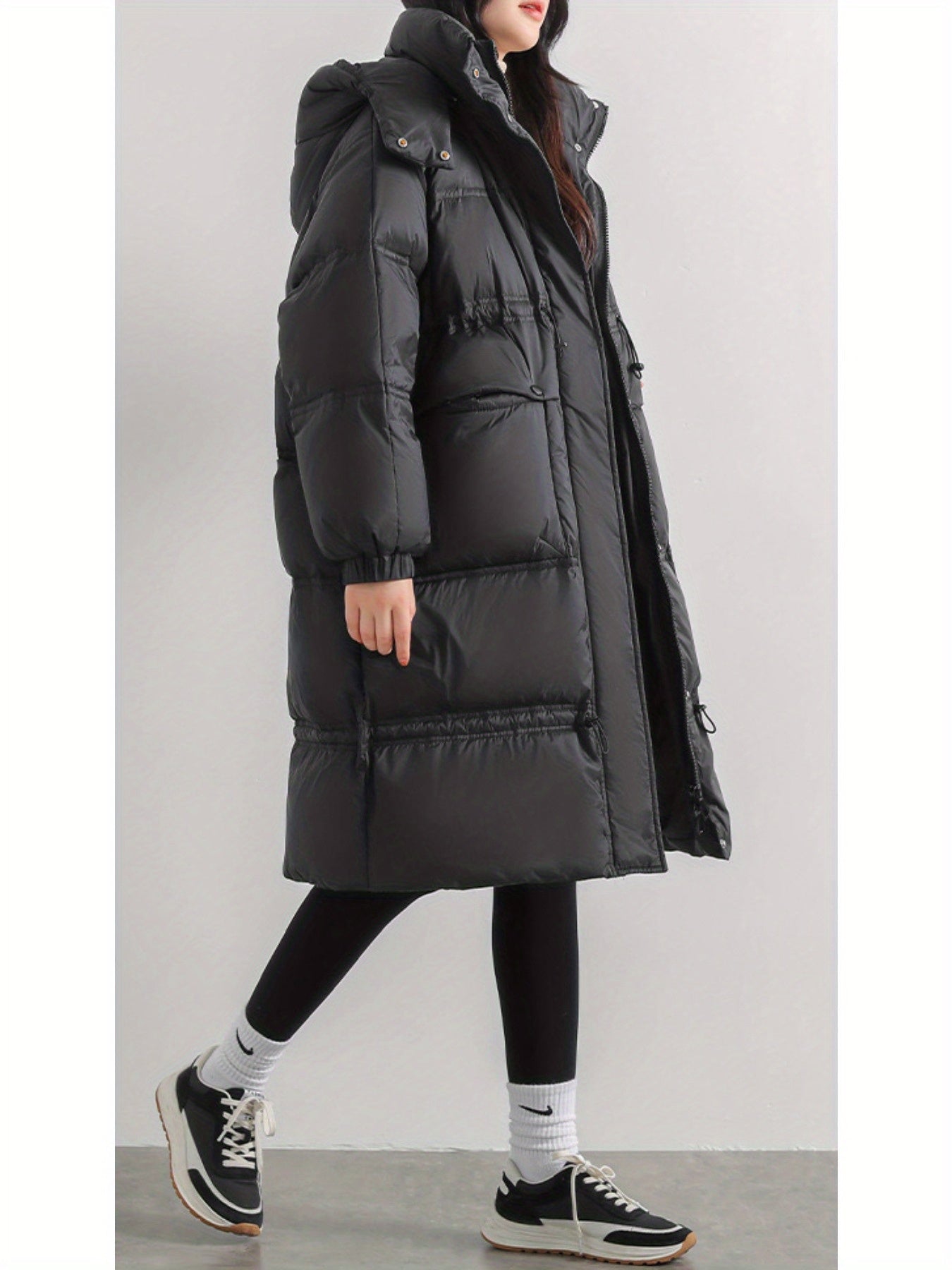 Long Puffer Coat Warm Winter Hooded Jacket Women's Clothing