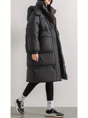 Long Puffer Coat Warm Winter Hooded Jacket Women's Clothing