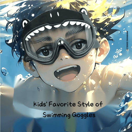 Cute Cartoon Shark Swimming Goggles for Kids 4+ Years